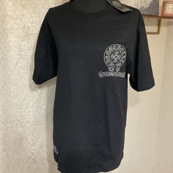 Chrome Hearts Other - Chrome Hearts Black Tee with White Graphic Vintage Cross